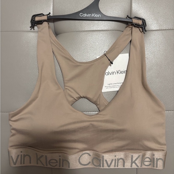 NWT Calvin Klein Beige Lightly Lined Bralette - Picture 1 of 3